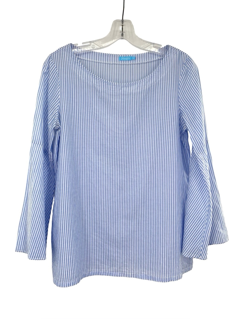 J. McLaughlin Coretta Bell Sleeve Striped Blouse Cotton Top Size XS